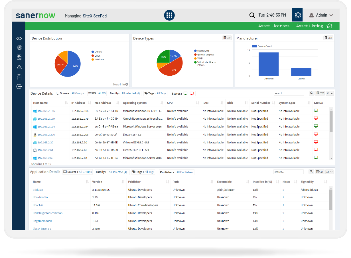 screenshot of Saner CVEM